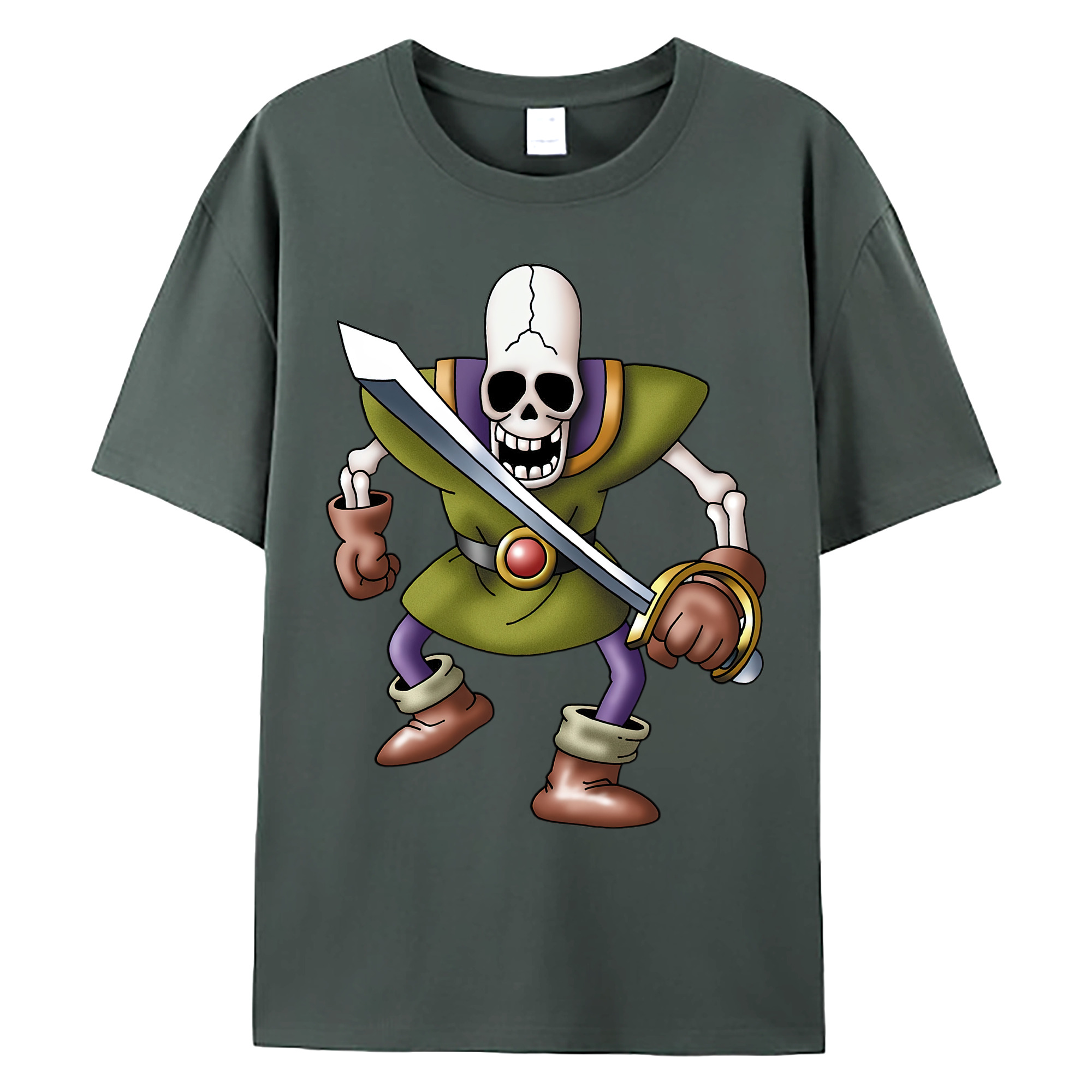 （画像用） ドラゴンクエスト Doragon Kuesuto Dragon Quest 綿100％ メンズ半袖Tシャツ｜肌触りやわらか＆通気性
